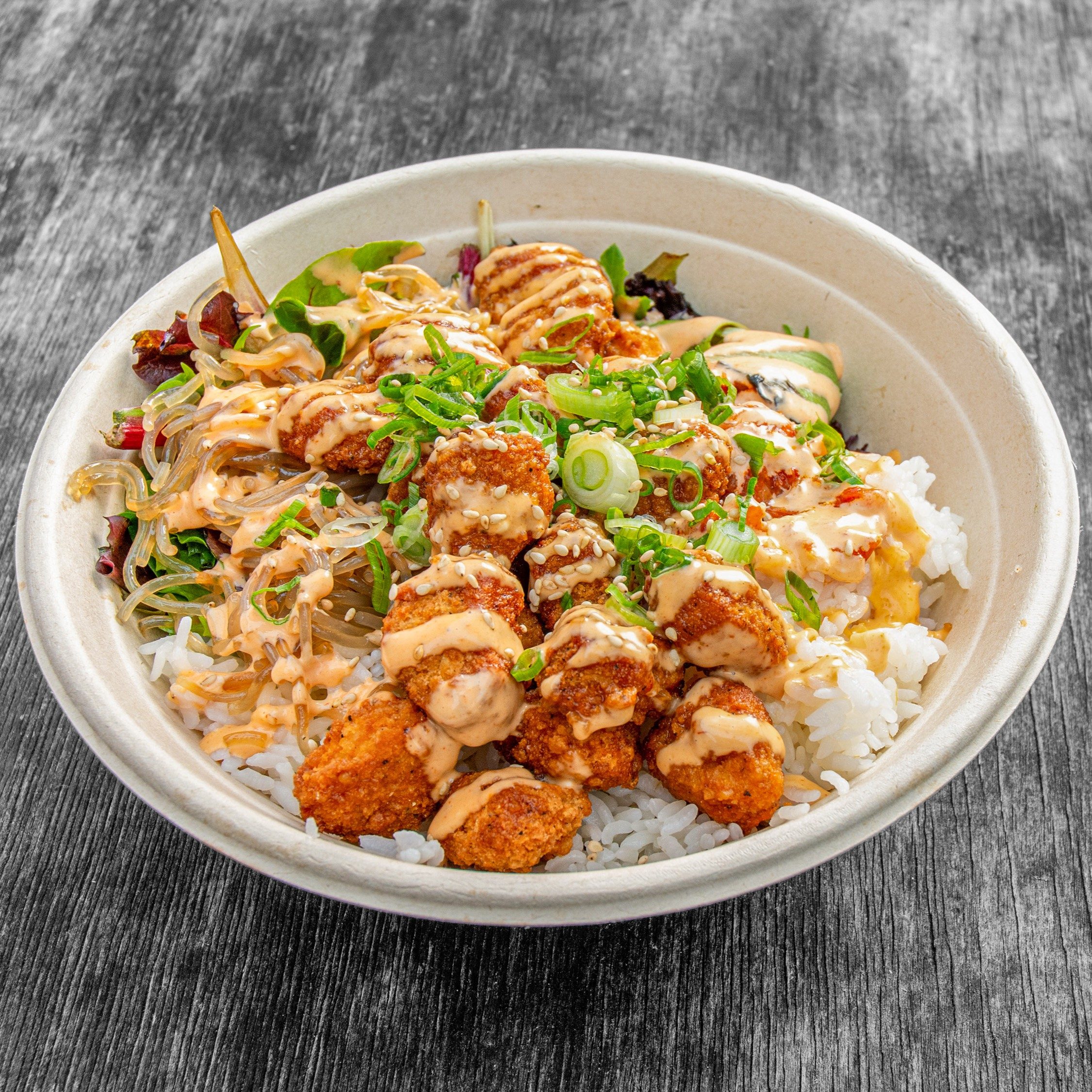 Rice Bowl Popcorn Chicken - Sweet Soy Garlic.